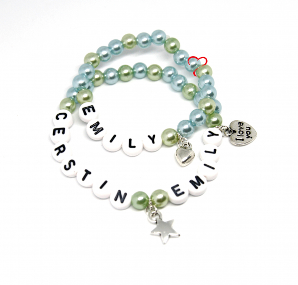 Armband Set Mama und Kind hellblau